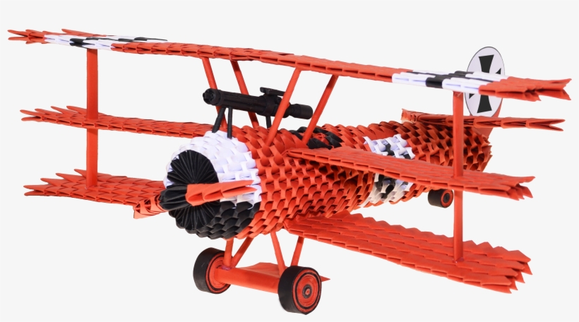Barone Rosso Compresso - 3d Origami Red Baron, transparent png download
