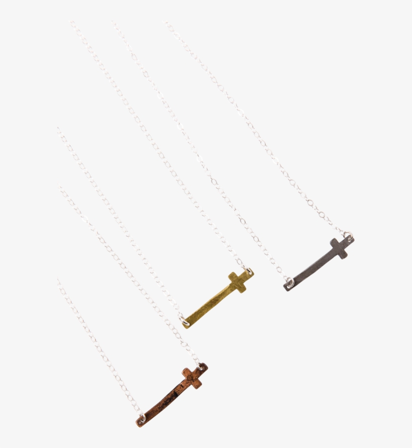 18" Horizontal Cross Necklace - Pendant, transparent png download