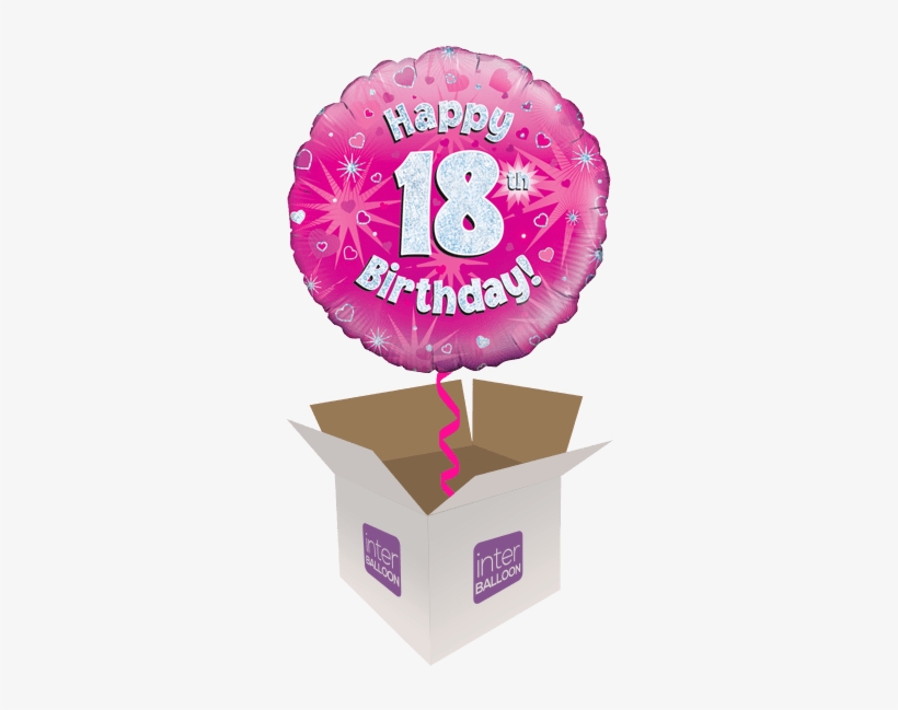 18th Birthday Helium Balloons Delivered In The Uk By - 18th Birthday Pink, transparent png download