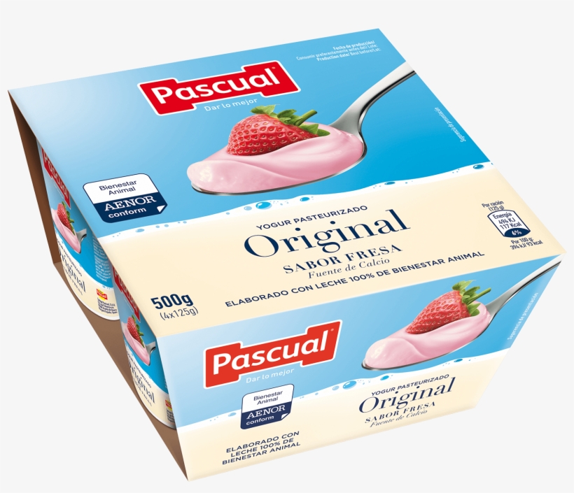 Yogur De Fresa De Bienestar Animal - Yogur Pascual Platano, transparent png download