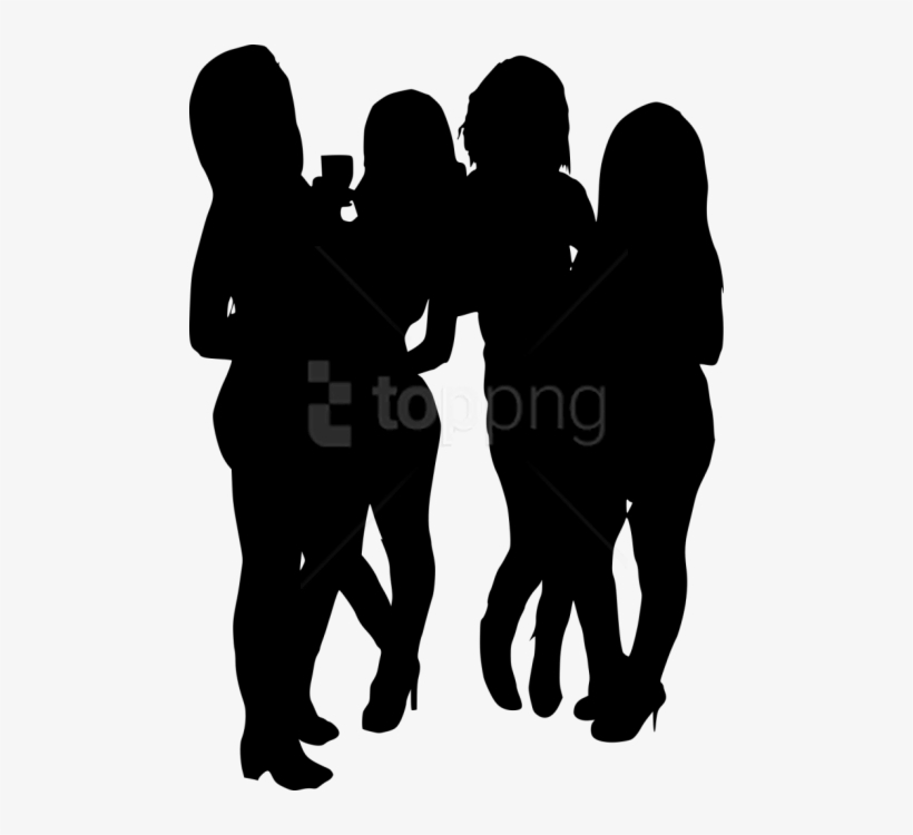 Free Png Girl Group Hoto Posing Silhouette Png - Group Of Ladies Silhouette, transparent png download