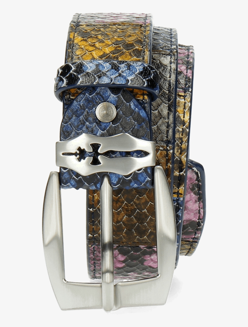 Belts Larry 3 Snake Electric Blue Yellow Fuxia Tan - Strap, transparent png download