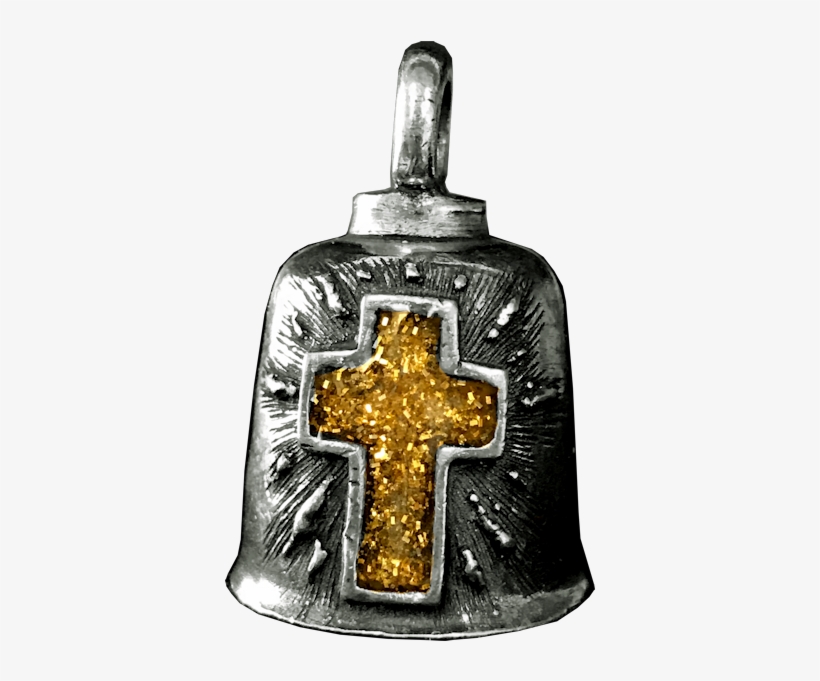 Shining Gold Cross Gremlin Bell - Locket, transparent png download