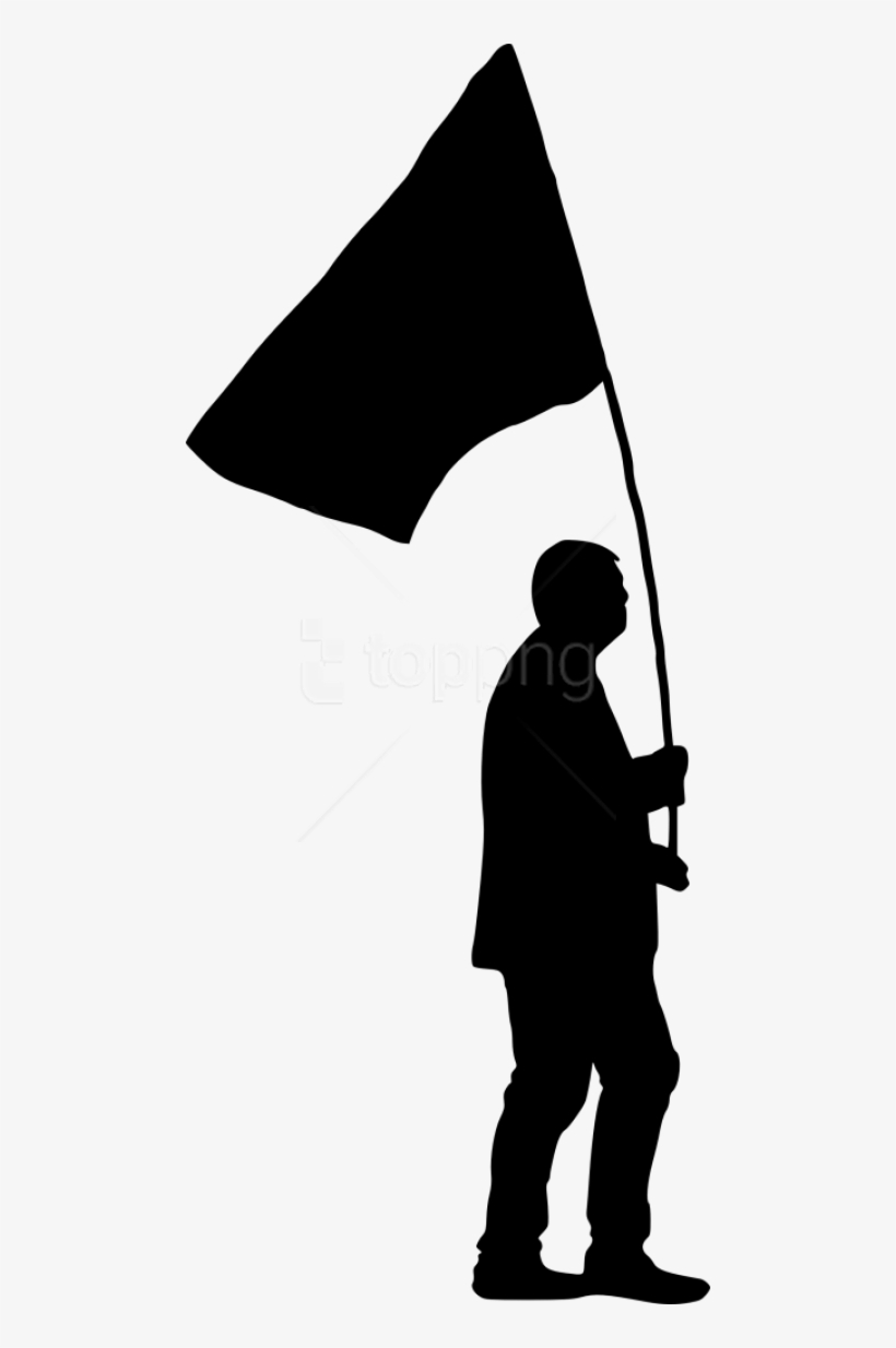 Free Png Person With Flag Silhouette Png Images Transparent - Silhouette, transparent png download