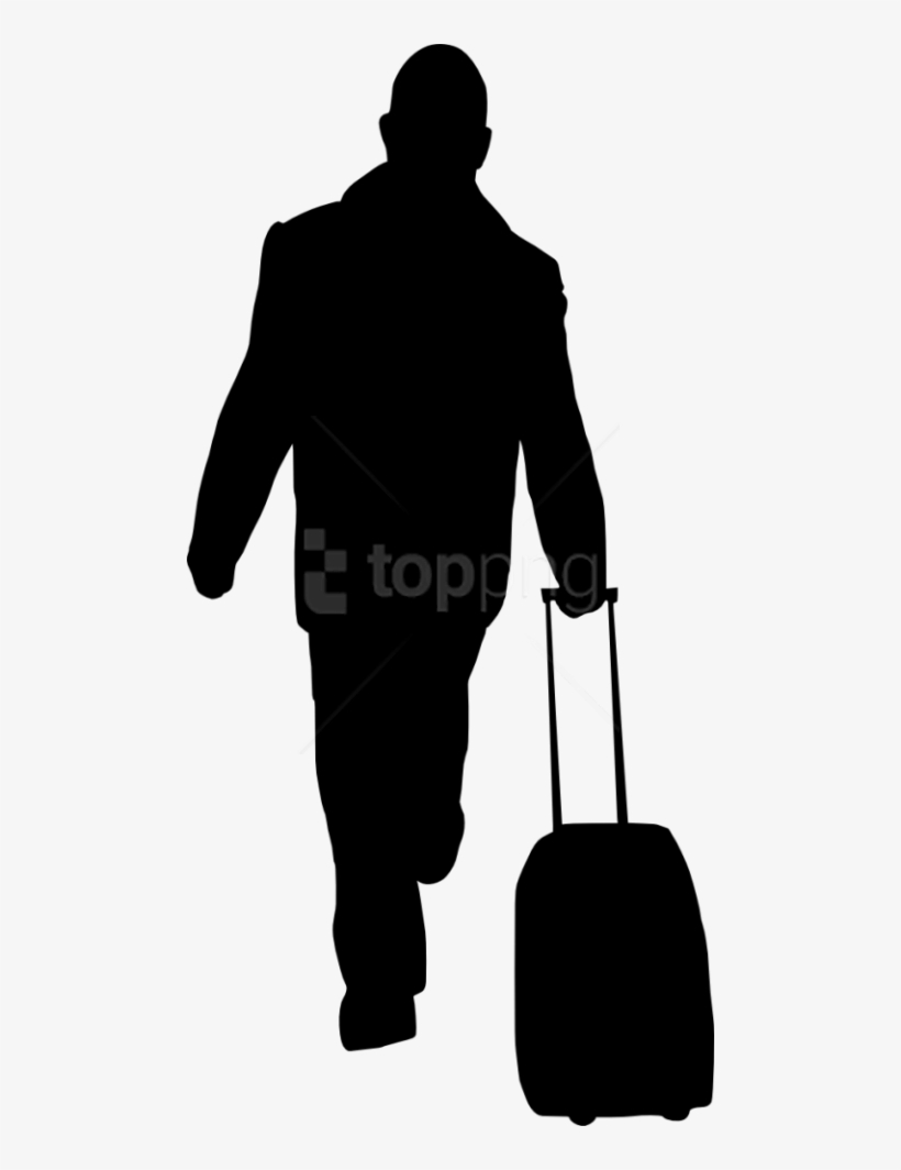 Free Png People With Luggage Silhouette Png - People Png Silhouette Transparent, transparent png download