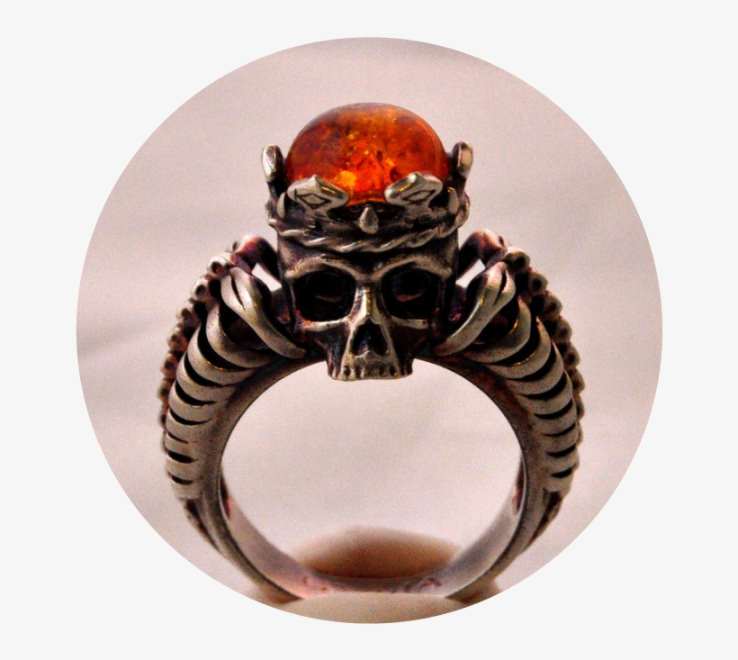 • Skulls Skull Skeleton Ribs Spine Witch Sterling Silver - Pre-engagement Ring, transparent png download