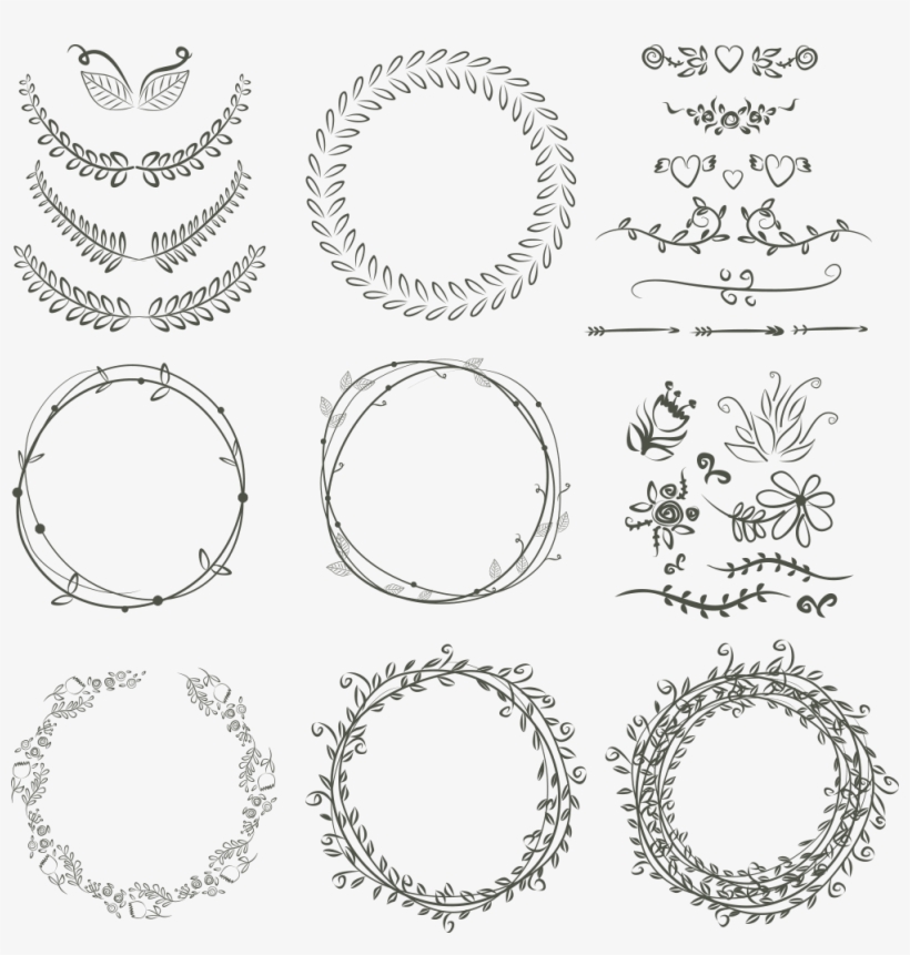 Laurel Wreath Wedding Invitation Drawing Scalable Vector - Bullet ...