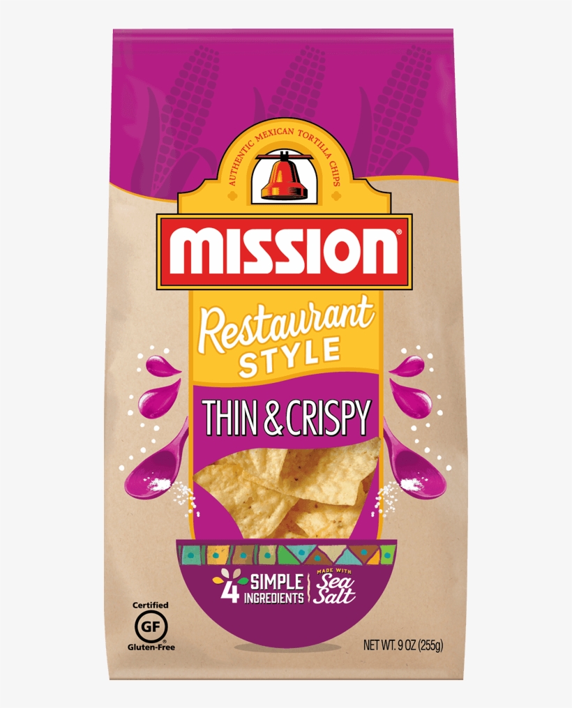 Thin & Crispy Tortilla Chips - Mission Tortilla Chips, transparent png download