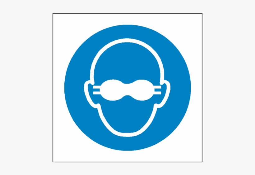 Opaque Eye Protection Symbol Label - Cartello Obbligo Occhiali, transparent png download
