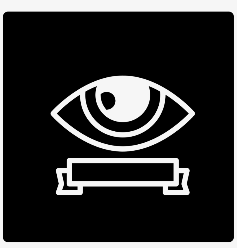 Surveillance Eye Symbol With A Banner Inside A Square - Icon, transparent png download