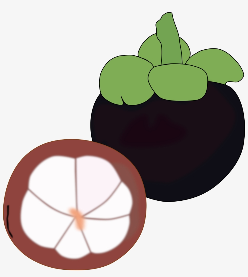 Flat, Fruit, Fuzzy - Clipart Mangosteen, transparent png download