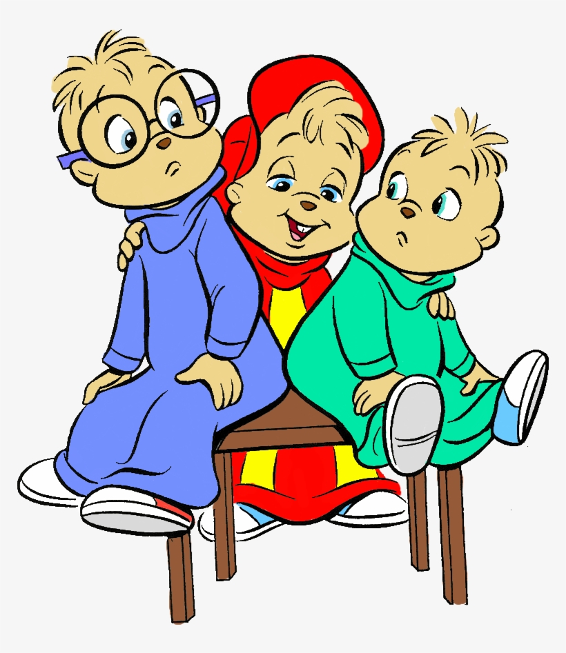 Alvins Frends Sitting On Bench I - Cartoon, transparent png download