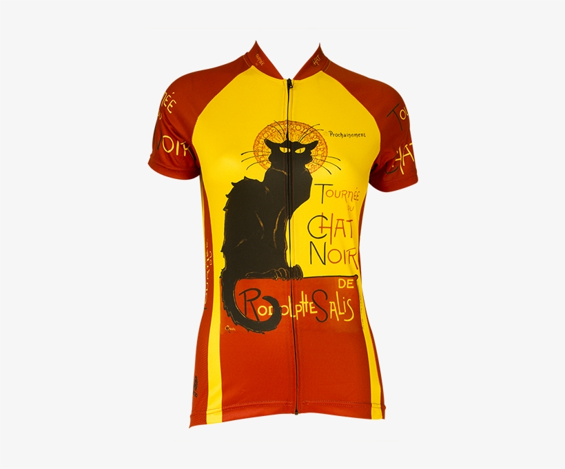 Retro Image Women's Chat Noir Short Sleeve Cycling - Tournee Du Chat Noir, transparent png download