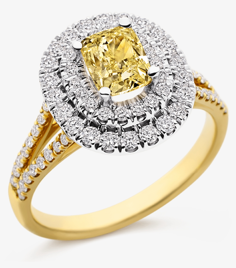 Yellow And White Diamond Ring - Pre-engagement Ring, transparent png download
