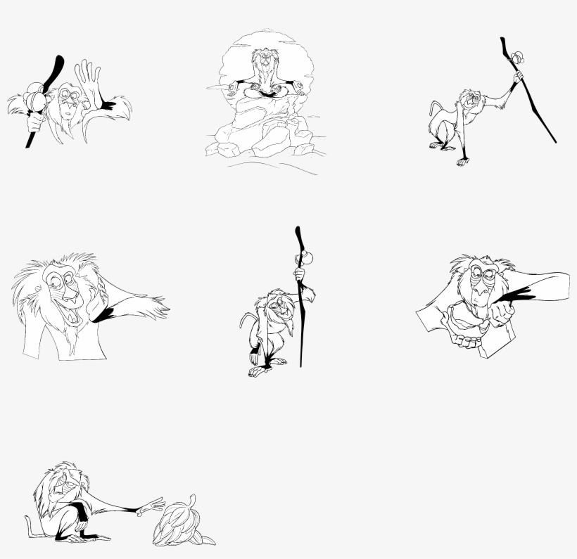 Disney's Rafiki Logo Black And White - Sketch, transparent png download