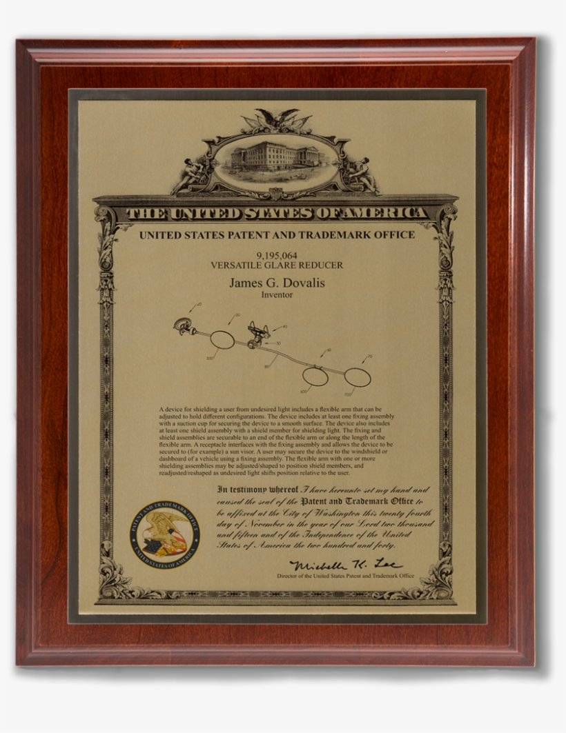 Heritage Series Patent Plaque Solid Cherry Gold - Patent, transparent png download