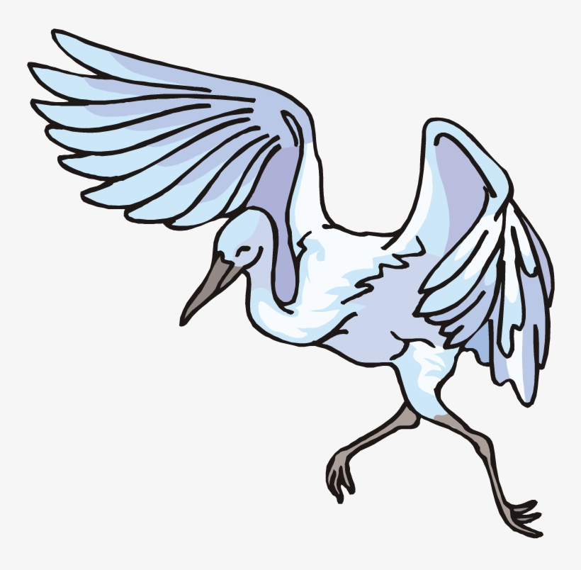 Animal Clipart Crane - Heron Flying Line Art, transparent png download