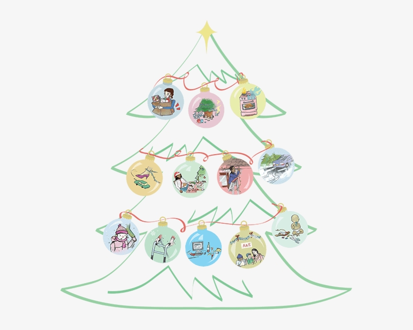 12 Hazards Of Christmas Tree - Baby Mobile, transparent png download
