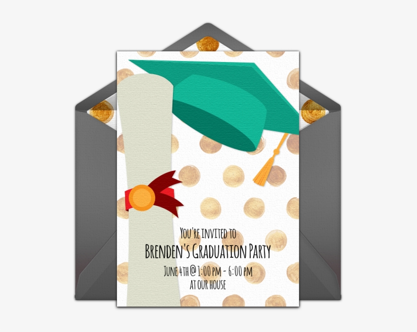 Colorful Graduation Cap Online Invitation - Envelope, transparent png download