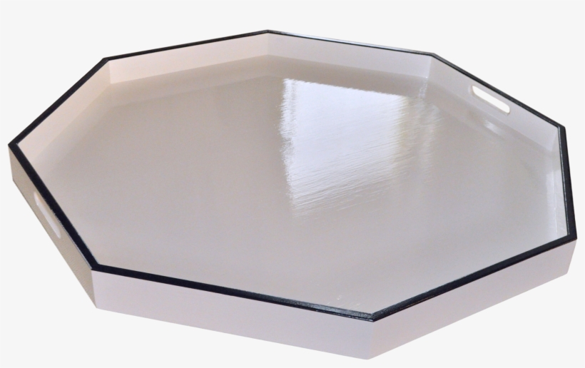 White With Navy Trim Octagon Large Ottoman Tray - Box, transparent png download