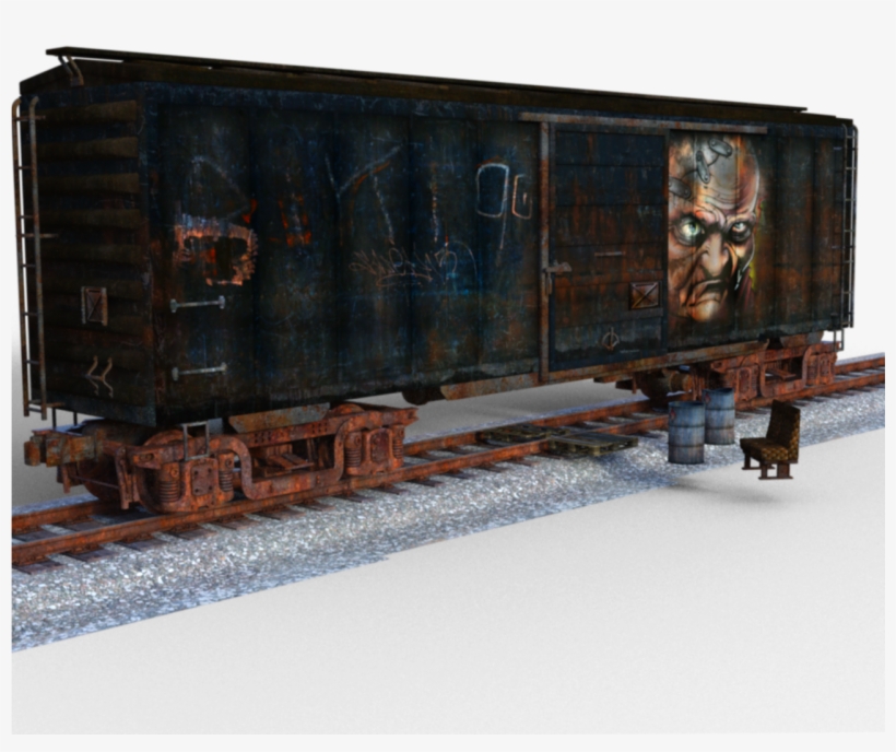 Graffiti Railway Wagon Old - Railroad Car, transparent png download