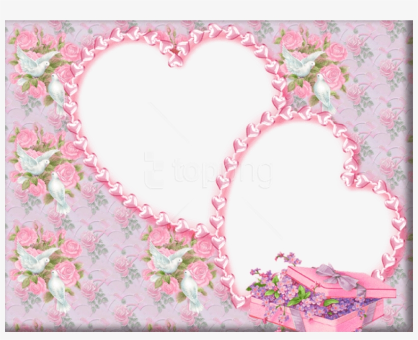 Cute Pinkframe With Doves Png - Wedding Transparent Png Frame, transparent png download