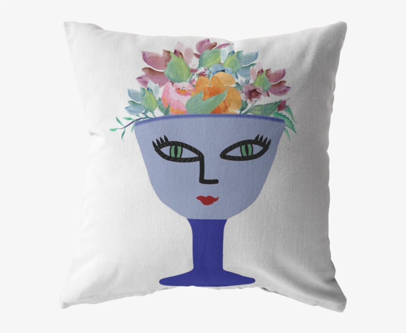 Face Vase Throw Pillow- White - Throw Pillow, transparent png download
