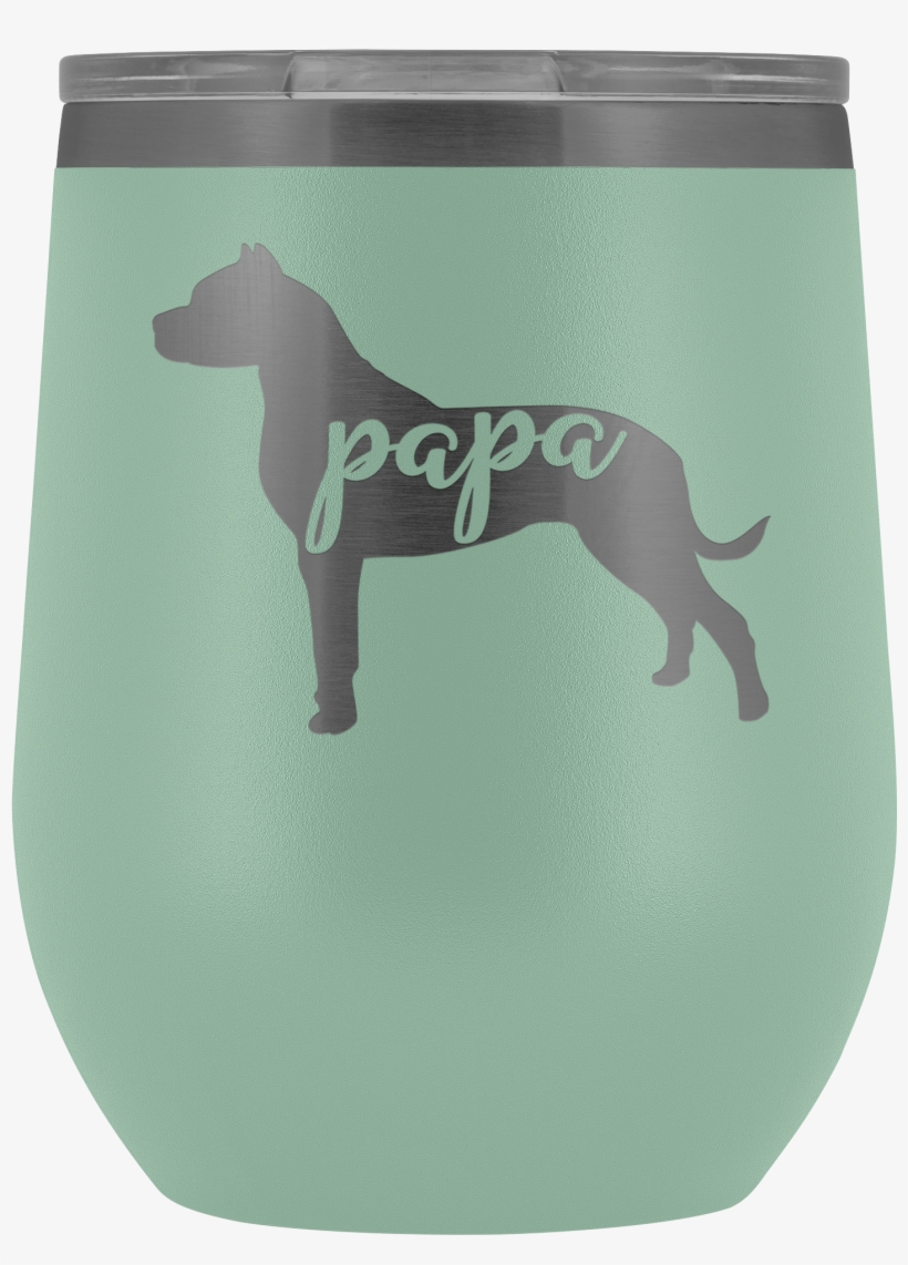 Pit Bull Papa Wine Tumbler With Lid, Pitbull Dog Dad - Treeing Walker Coonhound, transparent png download