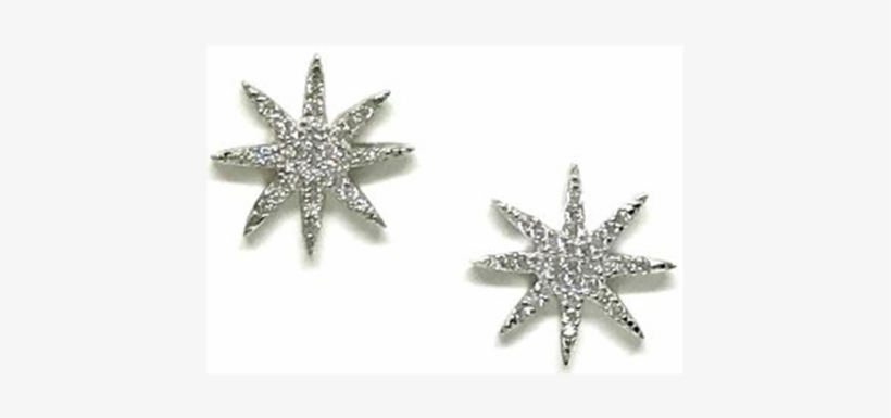 Crystal Pave Starburst Stud - Earring, transparent png download