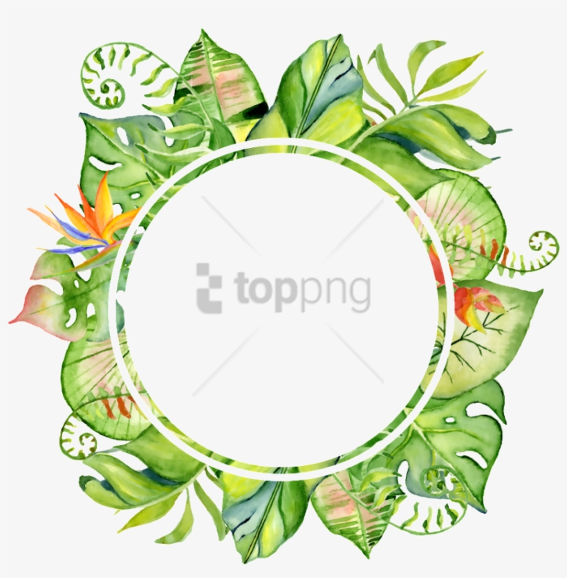 Free Png Baby Shower Invitation Boho Tropical Png Image - Leaves Frame Png, transparent png download