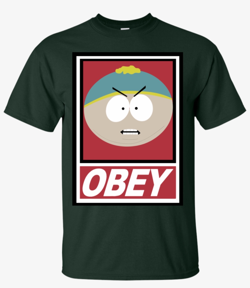 Obey South Park Cartman Funny Men's T-shirt - Cartoon, transparent png download