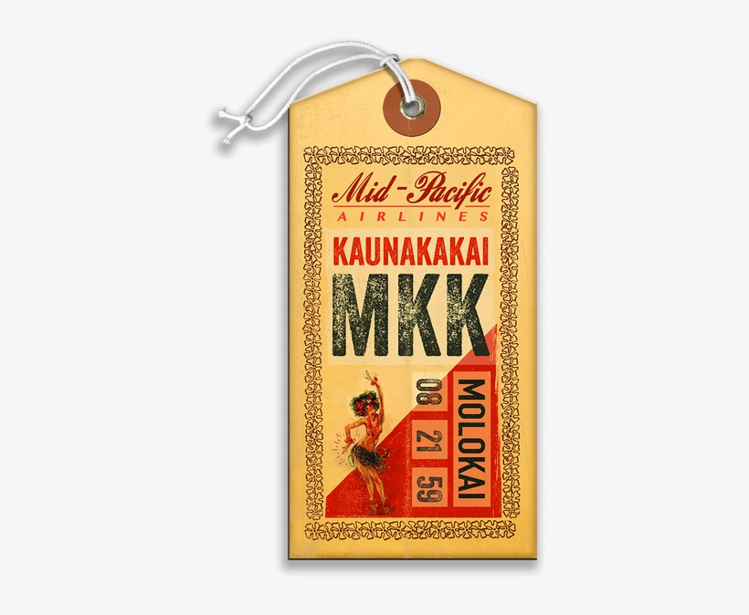 Hula Girl Airlines Luggage Tag - Flyer, transparent png download