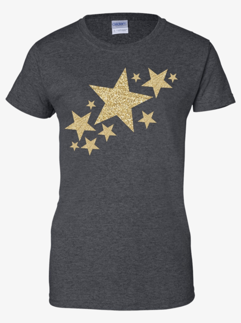 Gold Glitter Stars Streak Apparel - Shirt, transparent png download
