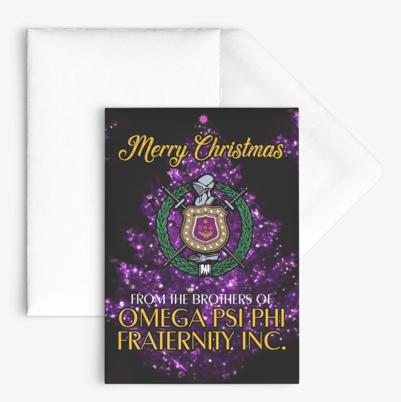 Omega Psi Phi Christmas Card - Natural, transparent png download