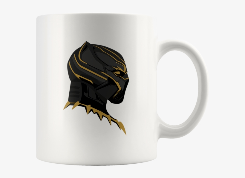 Black Panther Gold Mask White 11 Oz Mug - Coffee Cup, transparent png download