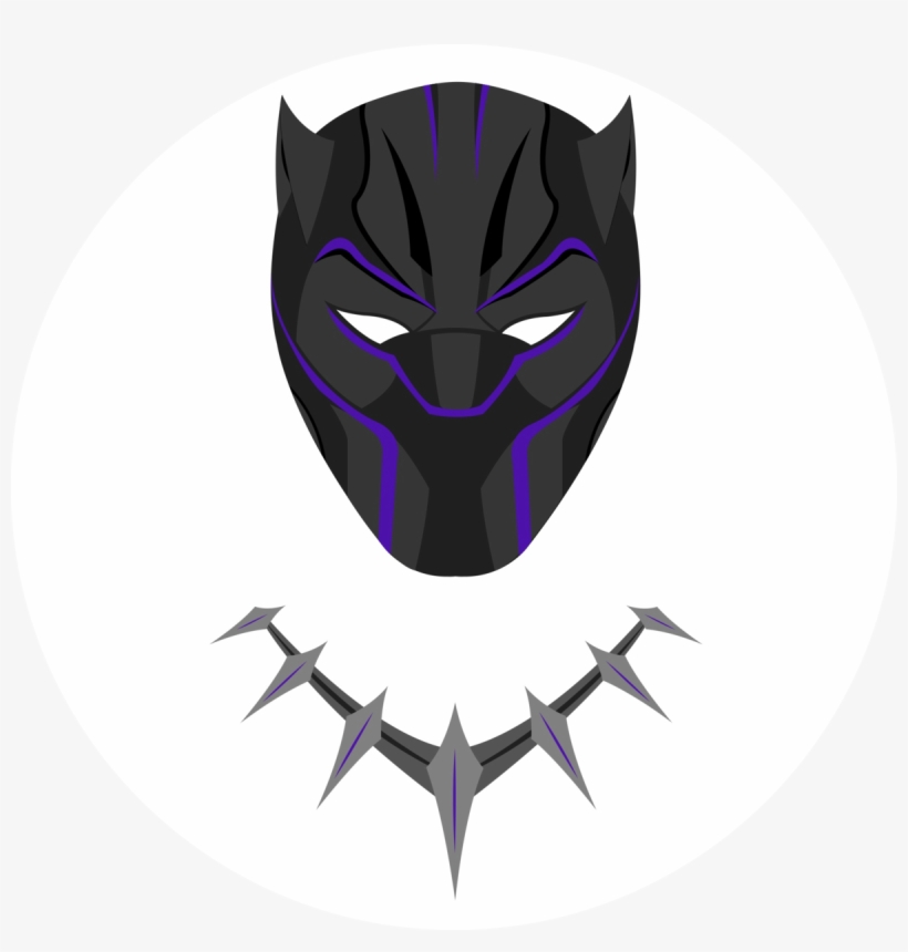 Black Panther Mask Black And White, transparent png download