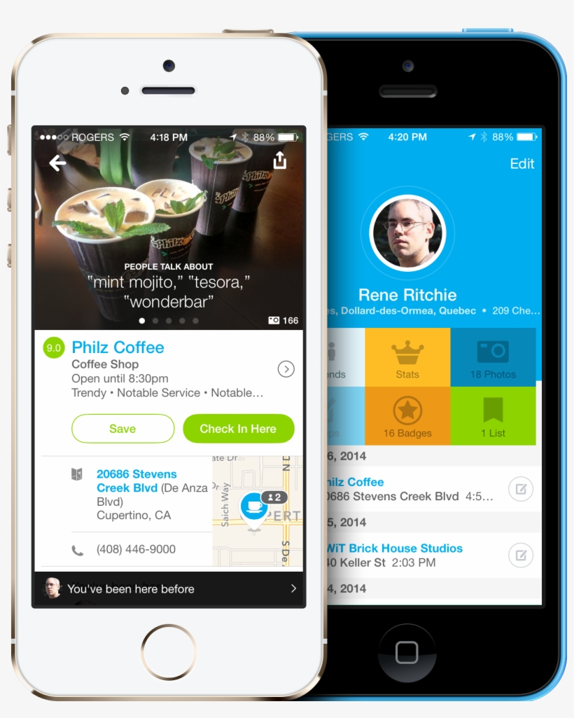 Foursquare - Iphone, transparent png download