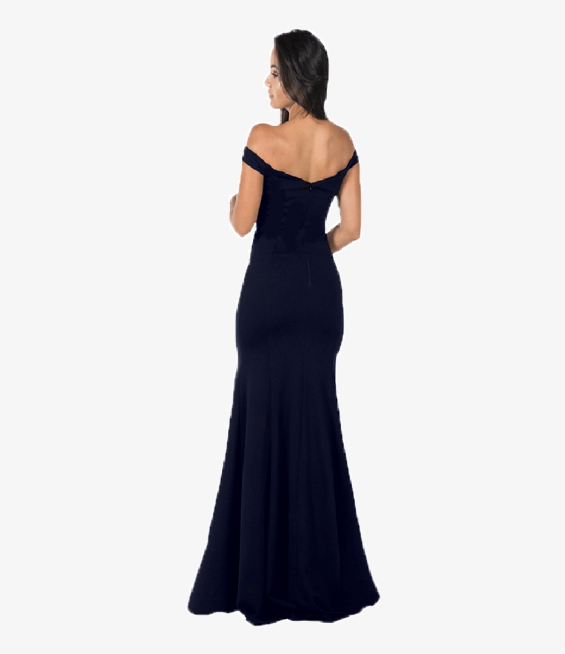 Navy Blue Off The Shoulder Mermaid Long Prom Dress - Gown, transparent png download
