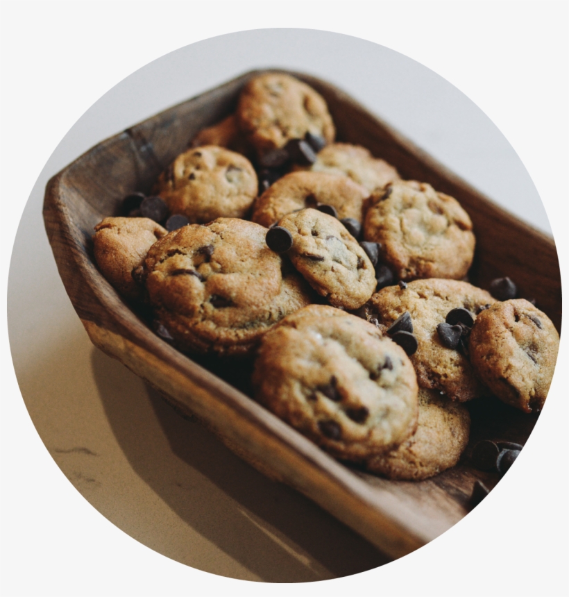 Cookies In Tray Circle - Chocolate Chip Cookie, transparent png download