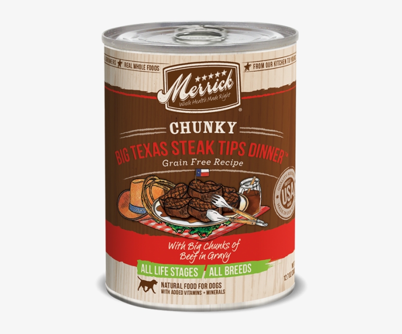 Merrick Grain Free Chucky Big Texas Steak Tips Dinner - Merrick Canned Dog Food, transparent png download