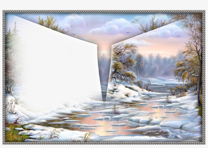 Marcos Para Fotos Png - Днем Рождения Зимняя Рамка, transparent png download