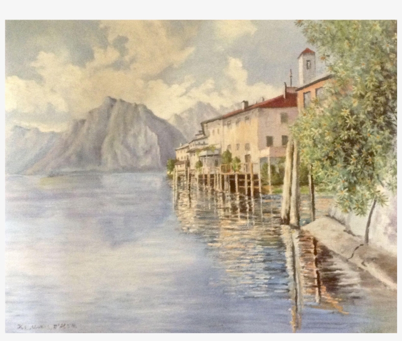 Unkel 1954 Plein Air Landscape Oil Painting On Board - Watercolor Paint, transparent png download