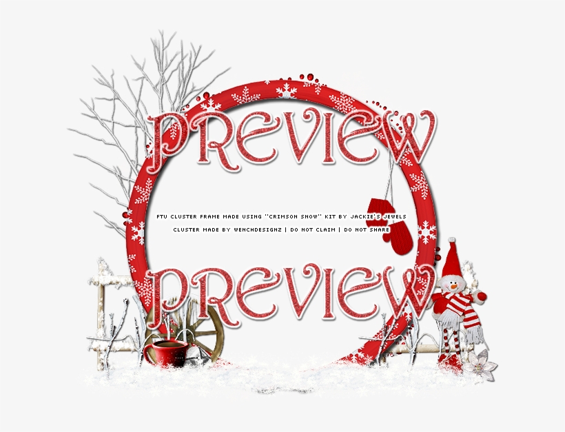 Ftu Cluster Frame "crimson Snow" Jackie's Jewels - Graphic Design, transparent png download