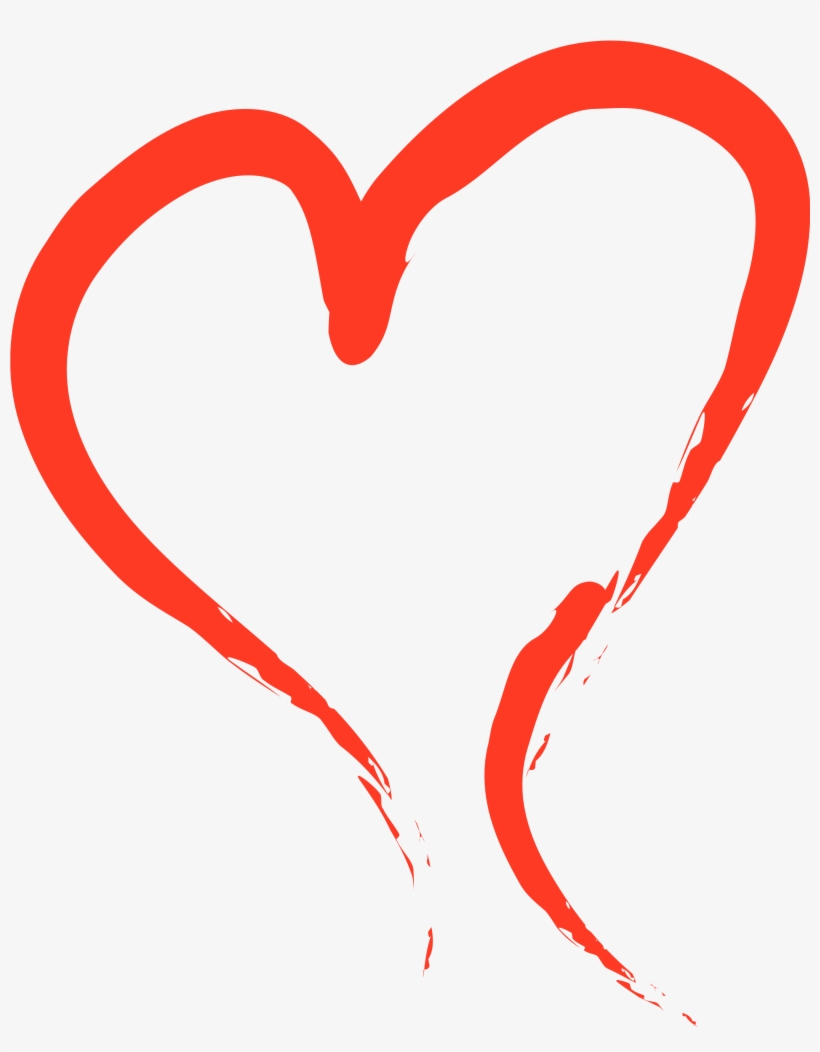 Heart Valentine's Day Love Clip Art - Brush Stroke Heart, transparent png download