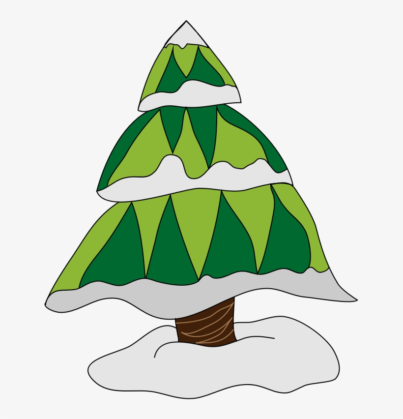 Winter Pine Tree Clip Art - Winter Pine Tree Clipart, transparent png download