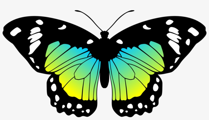 Moves Clipart Real Butterfly Pencil And In Color Moves - Butterfly Blue And Yellow, transparent png download