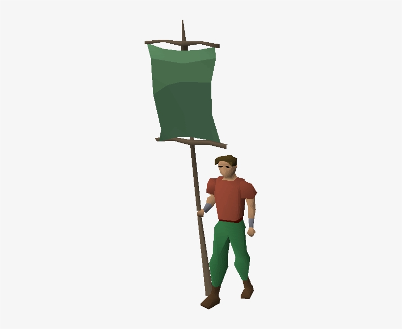 A Player Wielding A Green Banner - Castle Wars Zamorak Flag, transparent png download