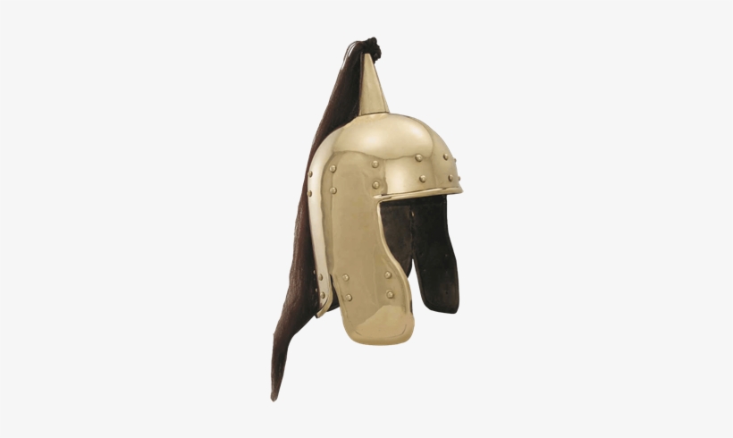 1st Century Brass Pony Tail Helm - Medieval Helmet Pony Tail, transparent png download