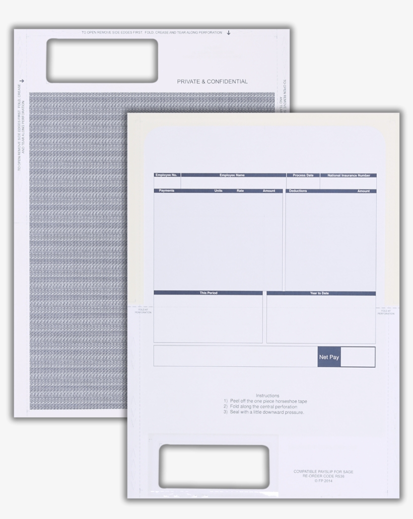 Laser/inkjet Tape Seal Payslip Mailer - Document, transparent png download