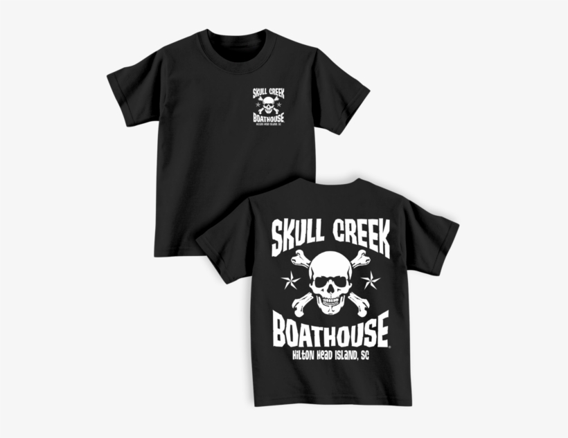 Toddler Skull T Shirt Black - Skull Creek Boathouse Bar Restaurant Hilton Head Island, transparent png download